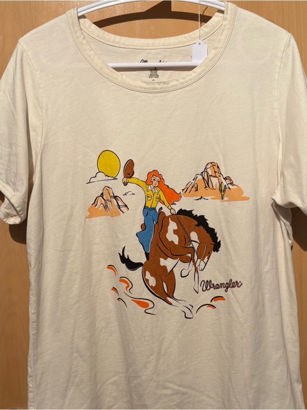 Wrangler Women's Retro Boyfriend Fit Short Sleeve "Bronc Rider" Print Tee XL